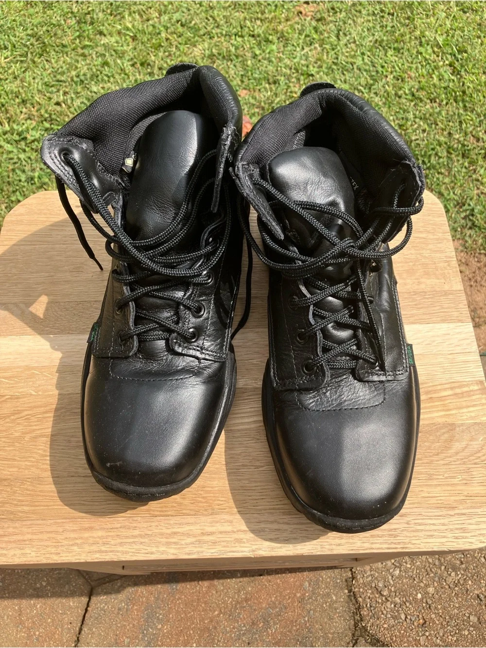 Reebok Black Men's Lace-Up Leather Postal Work Boots